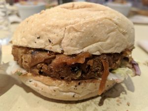 The Magic burger at Veggie Burger by Biocenter in Barcelona