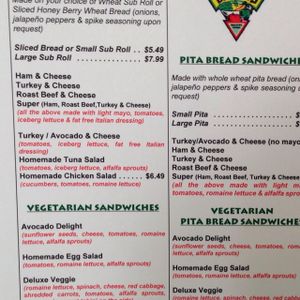 some more of the menu at Big Al's Healthy Foods in Tulsa