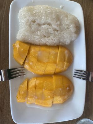 Mango sticky rice  at Thai Vegan III in Pacific Palisades