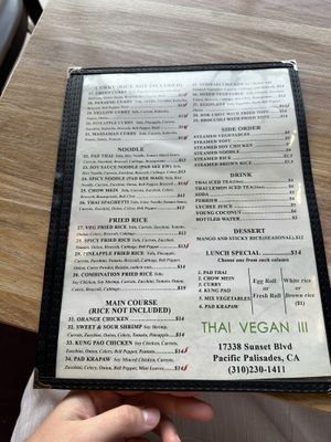   at Thai Vegan III in Pacific Palisades