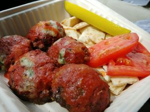 Meatballs at Vegan Community Kitchen in Apex