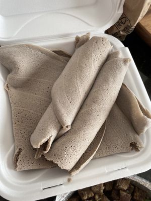 Injera—soft and good!  at Vegan Community Kitchen in Apex