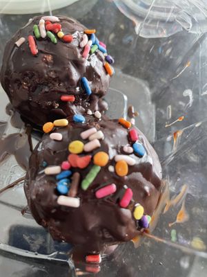 Cake bites (2 of 3 because I was too excited to wait to take a photo 😋)  at Vegan Community Kitchen in Apex