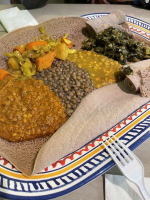 Ethiopian plate  at Vegan Community Kitchen in Apex