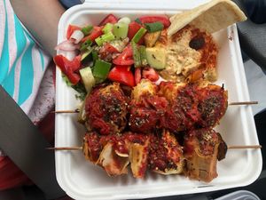 Wrapped beyti kababs at Vegan Community Kitchen in Apex