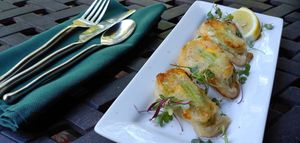 Fried Zuchinni Blossoms (Vegetarian) at Misters Bistro in Webb
