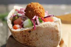 pita falafel at Dr. Falafel in Amsterdam