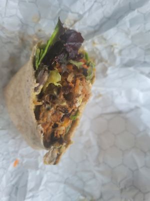 House made veggie burger with black beans and sweet potato at Maia Papaya in Bethlehem