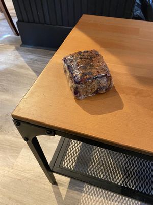 Blueberry banana bread on a table  at Maia Papaya in Bethlehem