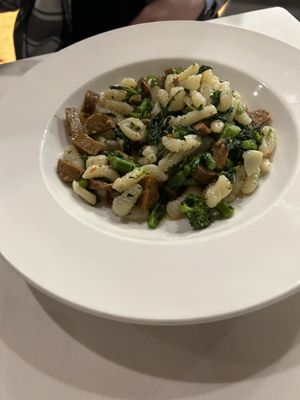 Vegan version of cavatelli sassichia   at Trattoria Appia in Providence