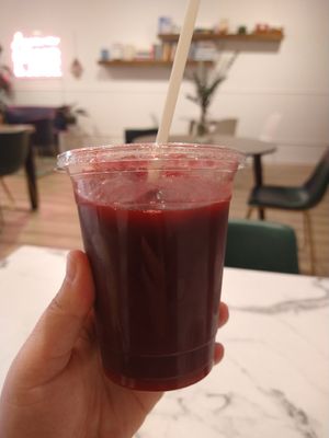 Fresh beet juice at Belli's in Chicago