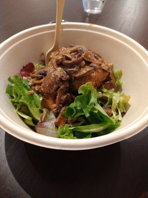 Corn biscuits and mushroom gravy at Belli's in Chicago