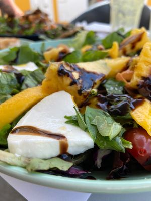 What a fantastic salad of the day with peanuts, pineapple and mango  at Veg & Tal in Sines
