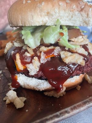 BBQ Beaf Steak Burger  at Honest Pastures in Virginia Beach