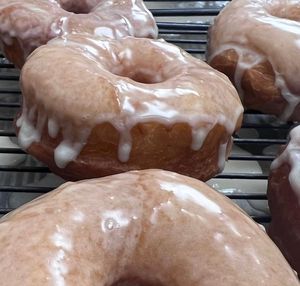 Fresh yeast doughnuts on Saturday.  at Honest Pastures in Virginia Beach