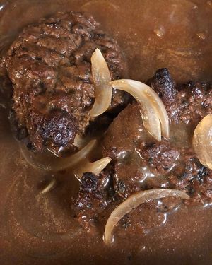 Beaf Steaks and Gravy with onions.   at Honest Pastures in Virginia Beach