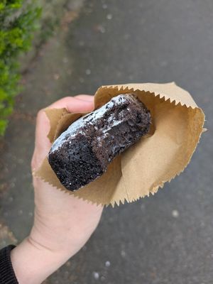 Gorgeous chocolate brownie at Zed Wholefoods in Sheffield