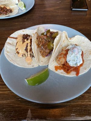 Taco plate for Taco Tuesday. One of Each  at The Carringbush Hotel in Abbotsford