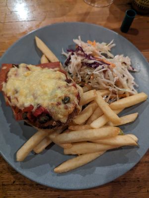 Eggplant parma at The Carringbush Hotel in Abbotsford