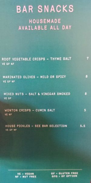 Bar snacks at The Carringbush Hotel in Abbotsford