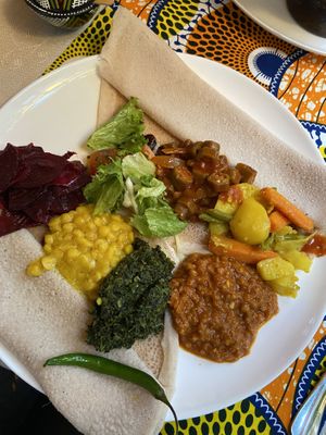 Vegan mixed vegetables platter  at Sebeta in Frankfurt