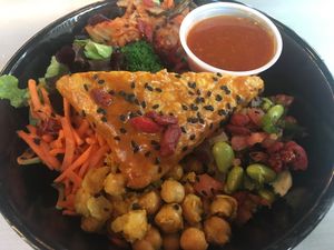 Asian Fusion Bowl with tempeh. at Copper Branch in Fort Lauderdale
