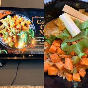How they present it and the actual plate.. This was the Coconut Curry Masala Bowl  at Copper Branch in Fort Lauderdale