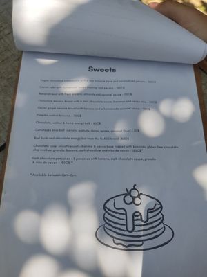 Sweets menu at Coco Calala in Leon