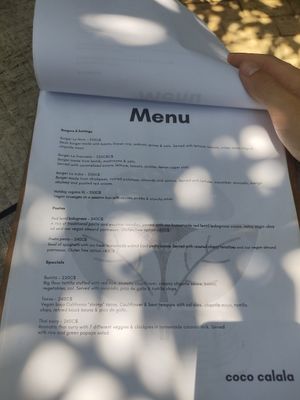 Menu at Coco Calala in Leon