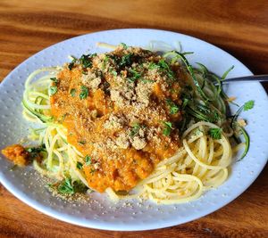 Red Lentil Bolognese at Coco Calala in Leon