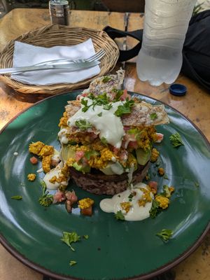 Nica breakfast at Coco Calala in Leon