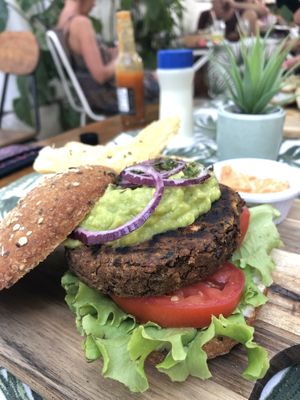 Nica burger at Coco Calala in Leon