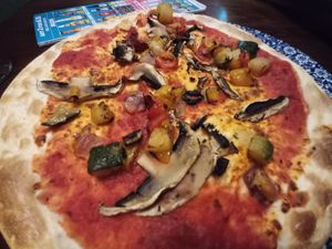 Roasted veg pizza at Royal Victoria Pavilion in Ramsgate