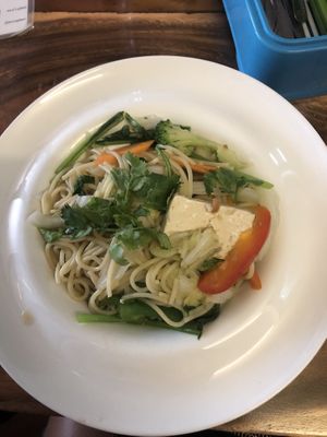 Tofu with noodles and veg  at Tevy's Place in Siem Reap
