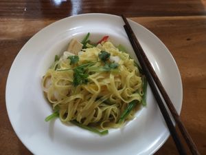 fried noodles with vegetable and tofu :) at Tevy's Place in Siem Reap