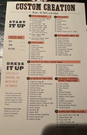 Customizing sheet  at Burgatory in Homestead