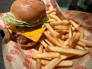 Veggie burger with vegan cheese   at Burgatory in Homestead