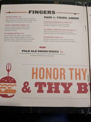 Menu at Burgatory in Homestead