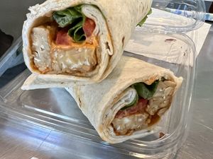 Spicy tempeh wrap  at Mata G's Vegetarian Kitchen in Albuquerque