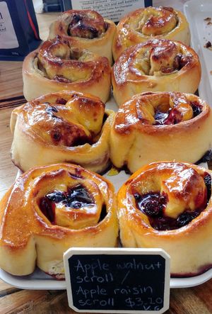 Apple walnut scrolls  at Three Birds Bakery in Kew