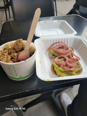 Original acai and avocado toast at Glory Juice - Yaletown in Vancouver