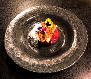 Vegan apple dessert at Arthouse Restaurant-Bar in Tulum