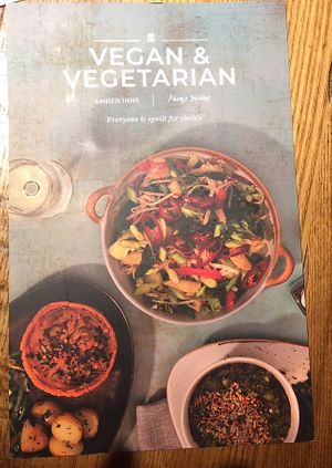 Impressive separate vegan/vegetarian menu with decent choices  at The Woodpecker in Waterlooville