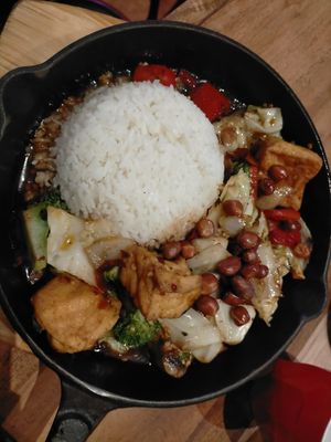 Tofu and vege rice at Sushi Soldier Eightgrains  in Christchurch