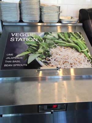 Veggie station  at Local Pho in Houston