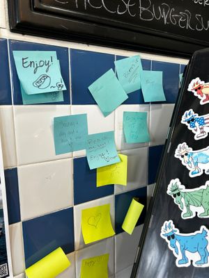 “Gift certificate “ wall at Pip's Dock Street Dogs in Annapolis