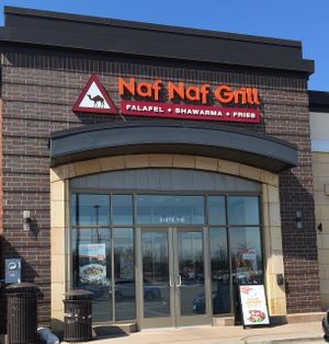 Outside at Naf Naf Grill in Eagan