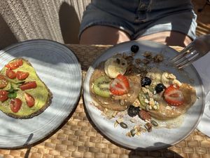 Avo & pancakes   at Balance Cafe in Portimao