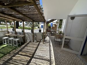 Rear terrace is on the same level as the residential part of the complex   at Balance Cafe in Portimao