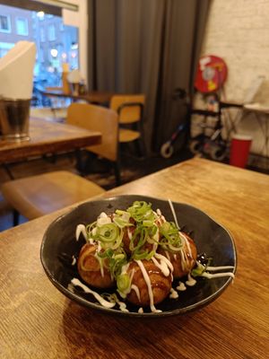 Vegan takoyaki at Hinata Ramen in Amsterdam